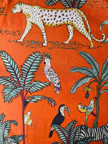  Cotton Fabric Jungle Orange
