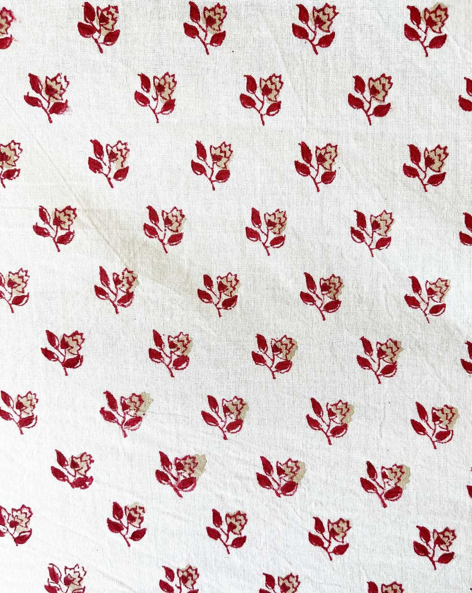 Cotton Fabric - Hand Block Print Azalea – Sapling Textiles